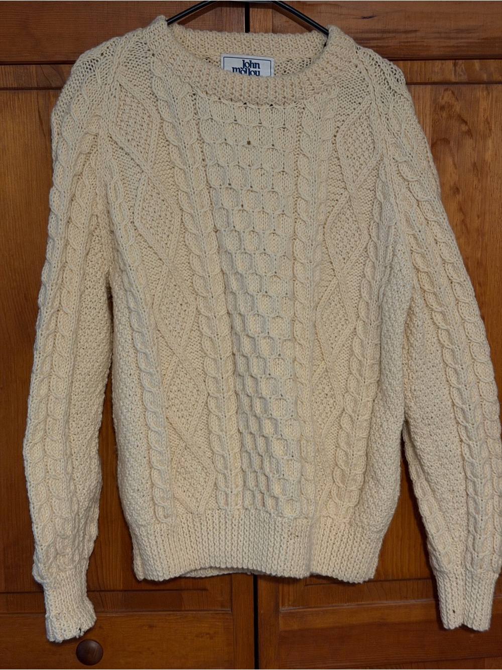 John Molloy Wool Cream Cable-Knit Women’s Sweater